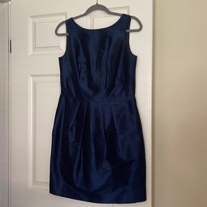 Alfred Sung navy taffeta bridesmaid dress